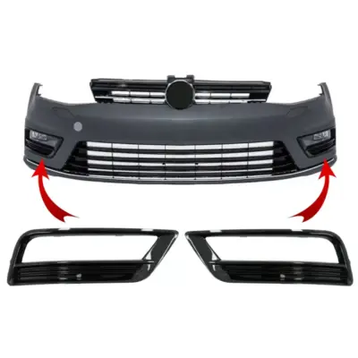 Griglie Laterali Paraurti Anteriore Nero Lucido per VW Golf 7 2013-2017 R-line