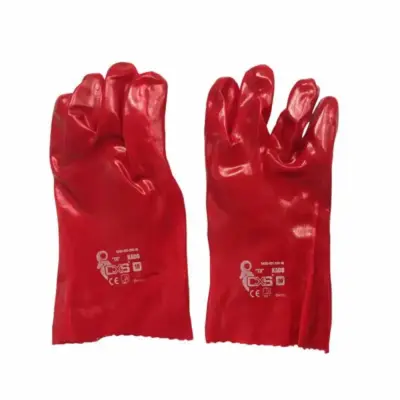 Guanti Pvc Rossi Xl 27 cm 2 Pezzi per Uso Olio Gas Universali