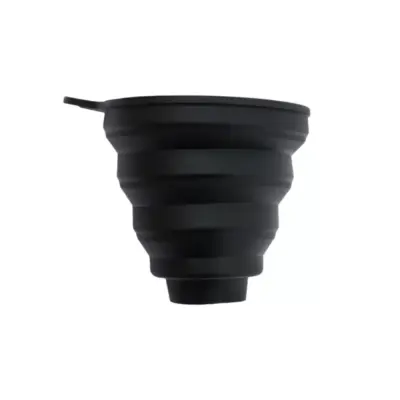 Imbuto Pieghevole in Silicone Nero Universale per Olio Auto