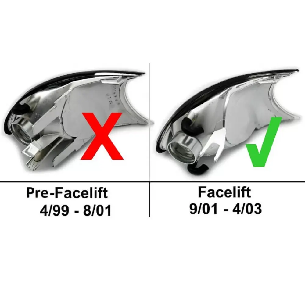Indicatori Anteriori Fumé 2 Pezzi per BMW 3 E46 Coupe Cabrio 01-03