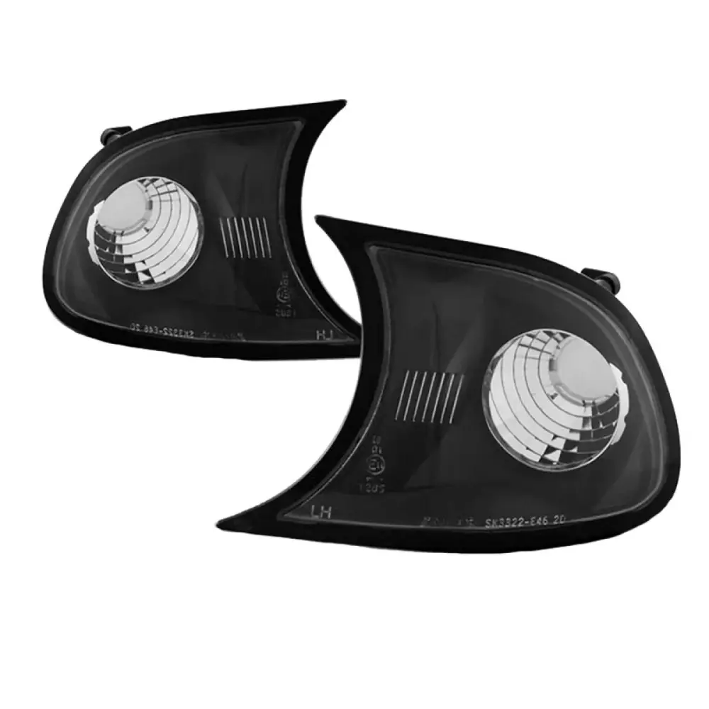 Indicatori Anteriori Neri con Viti 2 Pezzi per BMW 3 E46 Coupe Cabrio 01-03