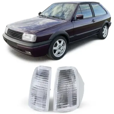 Indicatori Bianchi Anteriori Coppia per Volkswagen Polo 86c 90-94