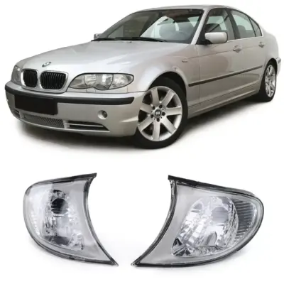 Indicatori Bianchi Anteriori Destri e Sinistri per BMW E46 Berlina Touring 01-05