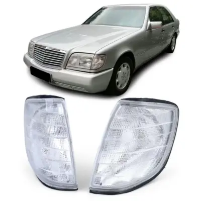 Indicatori Bianchi Anteriori Sinistro e Destro per Mercedes Classe S W140