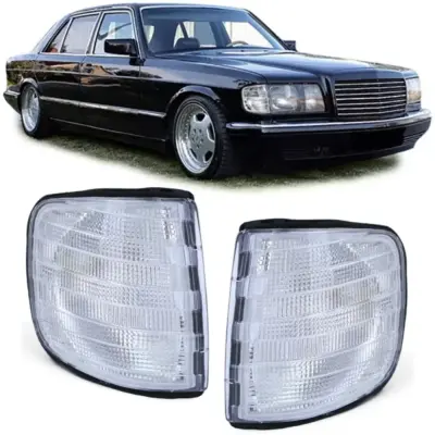 Indicatori Bianchi Coppia Anteriore Sinistro Destro per Mercedes Classe S W126
