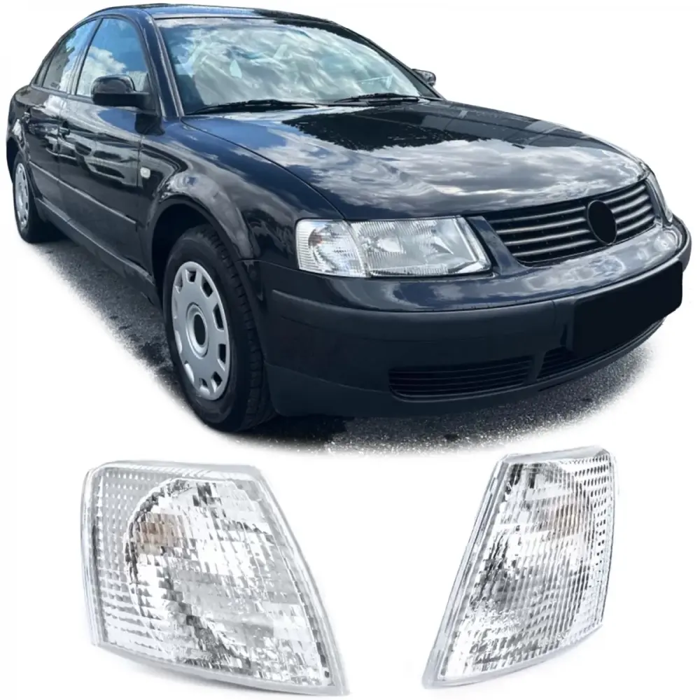 Indicatori Bianchi Coppia Anteriore Sinistro Destro per Volkswagen Passat 3B