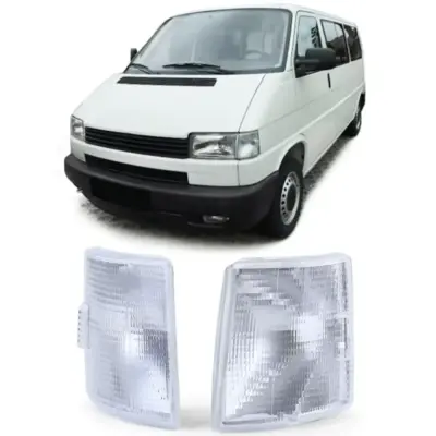 Indicatori Bianchi Coppia Anteriore Sinistro Destro per VW T4 Bus Transporter