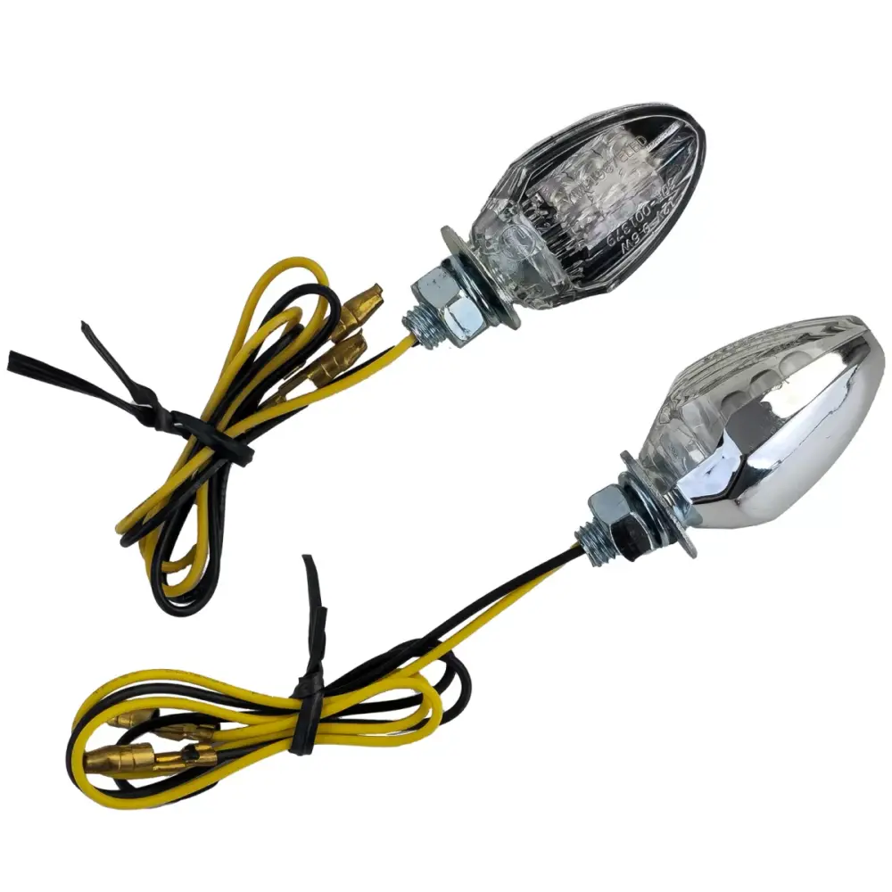 Indicatori Direzione LED Mini Cromati Posteriori Moto Custom Drop Style
