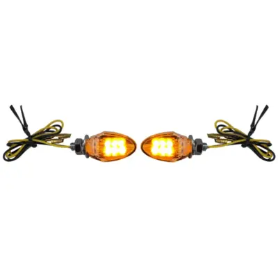 Indicatori Direzione LED Mini Cromati Posteriori Moto Custom Drop Style