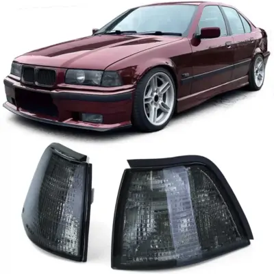 Indicatori Fumo Nero Coppia per BMW Serie 3 E36 Berlina Touring Compact 90-98