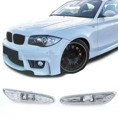 Indicatori Laterali Bianchi Coppia Sinistro Destro per BMW Serie 1 E81 04-12