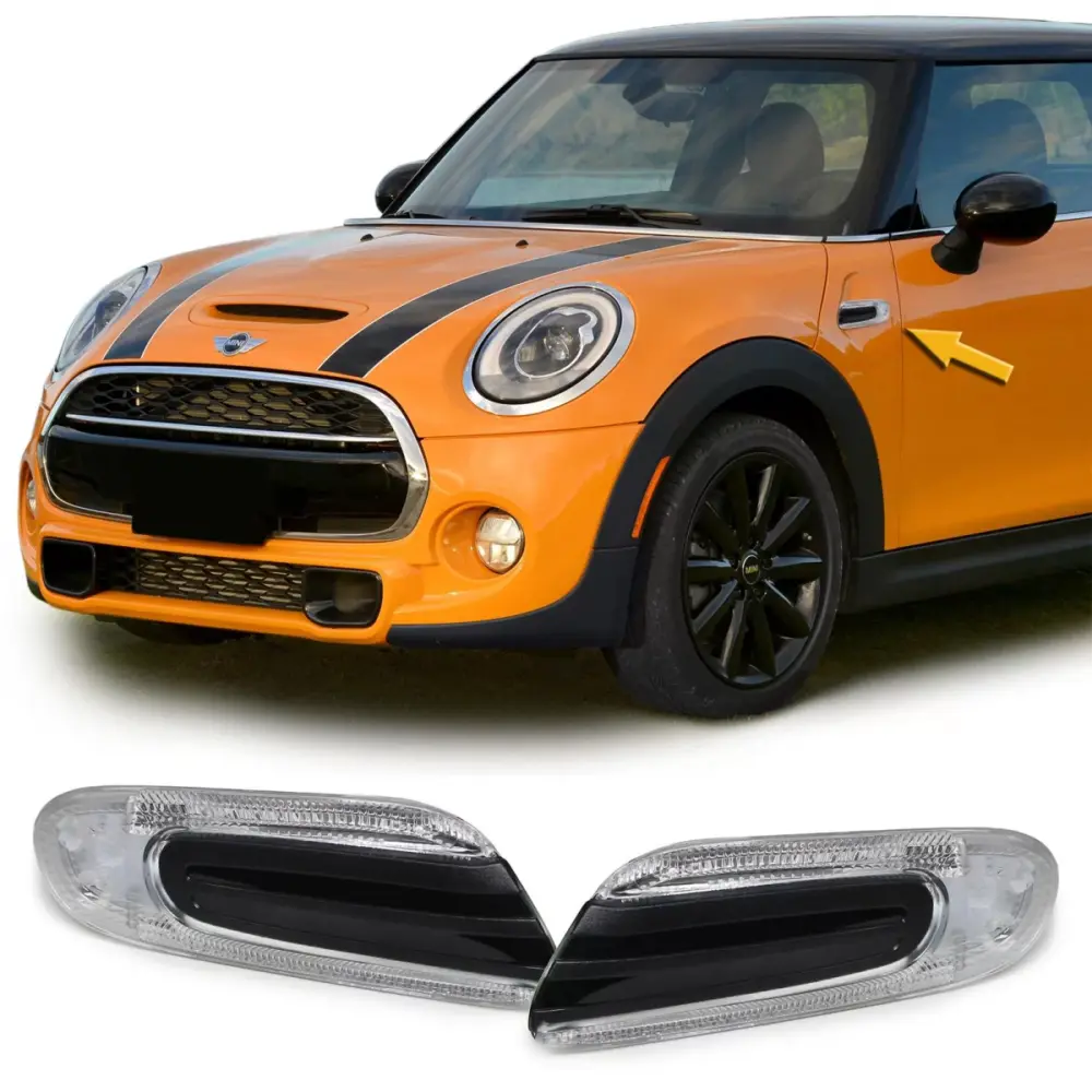 Indicatori Laterali LED con Cornice Nera per Mini One Cooper F55 F56 F57
