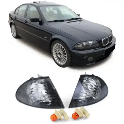 Indicatori Neri Cristallo Anteriori BMW Serie 3 E46 Berlina Touring 98-01