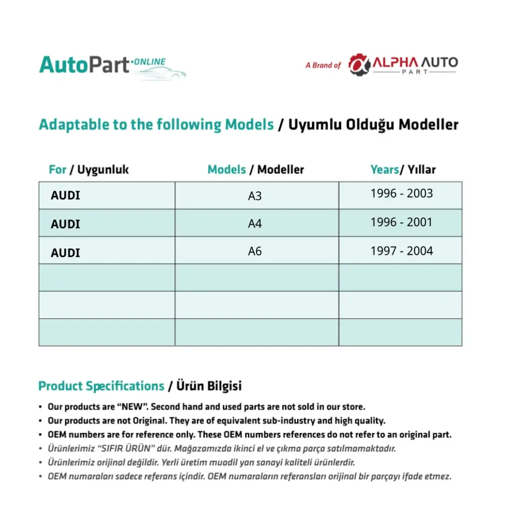 Ingranaggio Alza Vetro Destro Anteriore per Audi A3 A4 A6