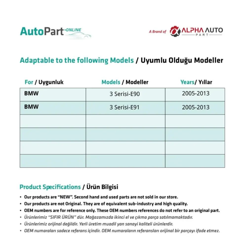 Ingranaggio Alzacristallo Anteriore Destro in Plastica per BMW Serie 3 E90 E91