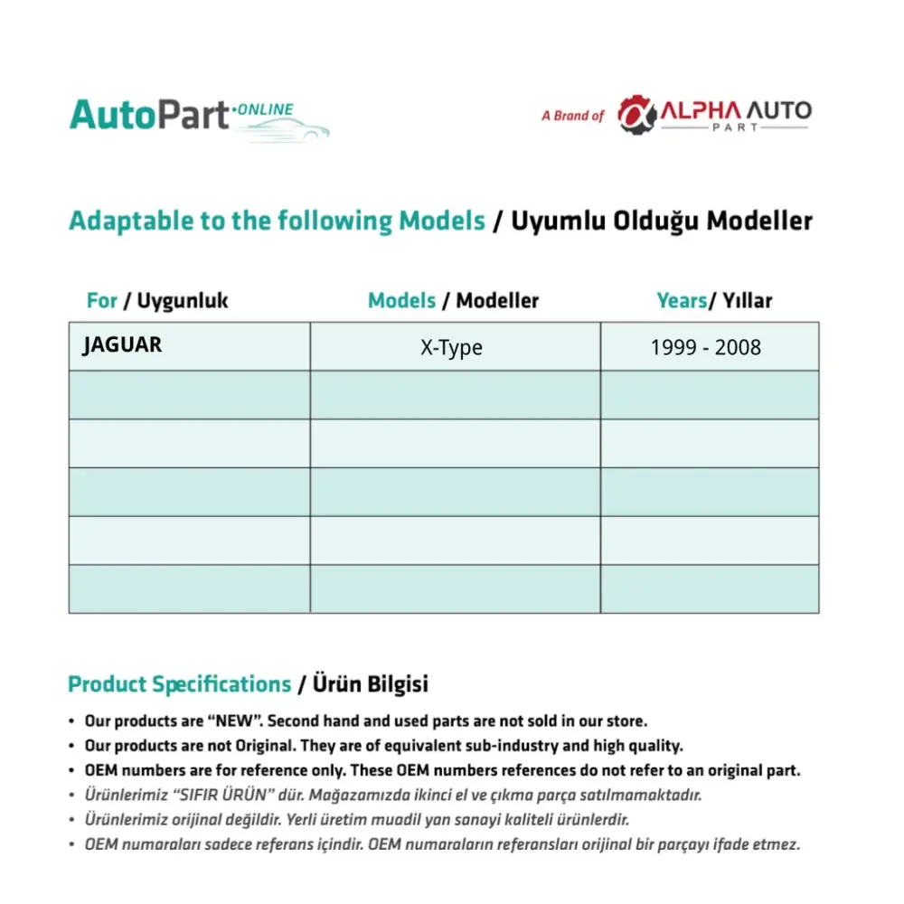 Ingranaggio Finestrino Anteriore Sinistro in Plastica per Jaguar X-Type