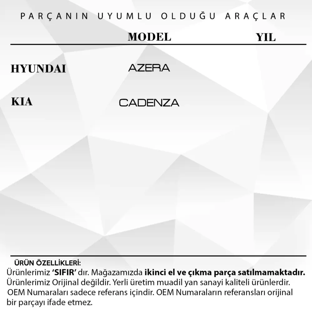 Ingranaggio Motore per Hyundai Azera Kia Cadenza 2012-2019