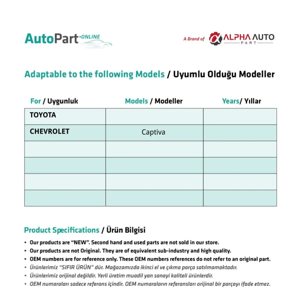 Ingranaggio Pieghevole Specchio Laterale 35 Denti per Toyota Chevrolet Captiva