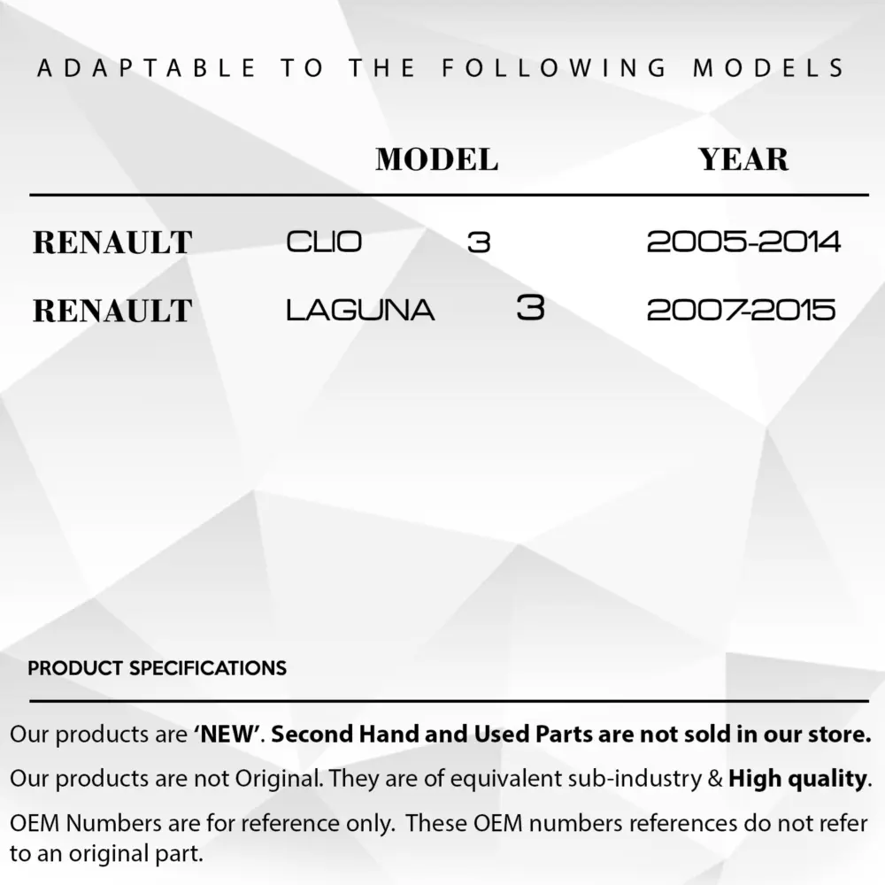Ingranaggio Serratura Bagagliaio Plastica 5 Pezzi per Renault Clio Laguna