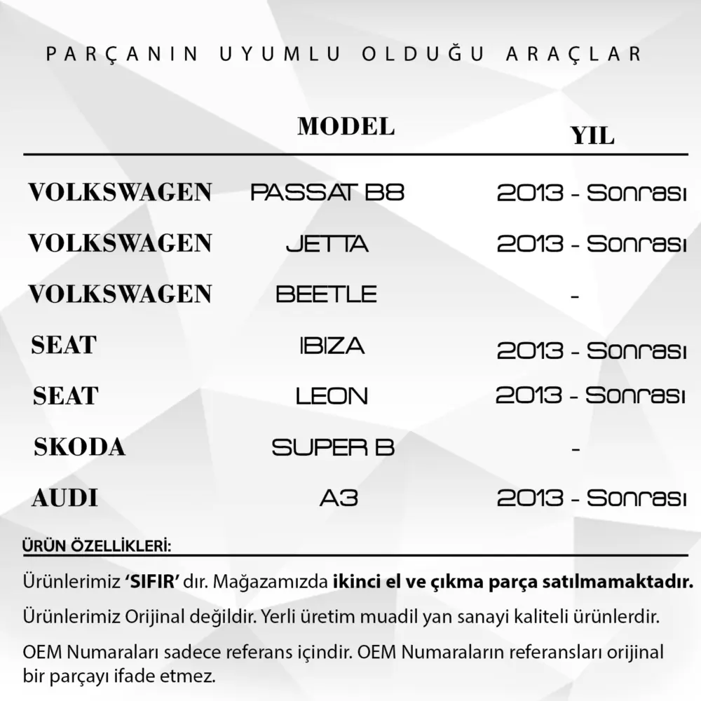 Ingranaggio Specchietto Laterale Pieghevole per Volkswagen Passat Jetta