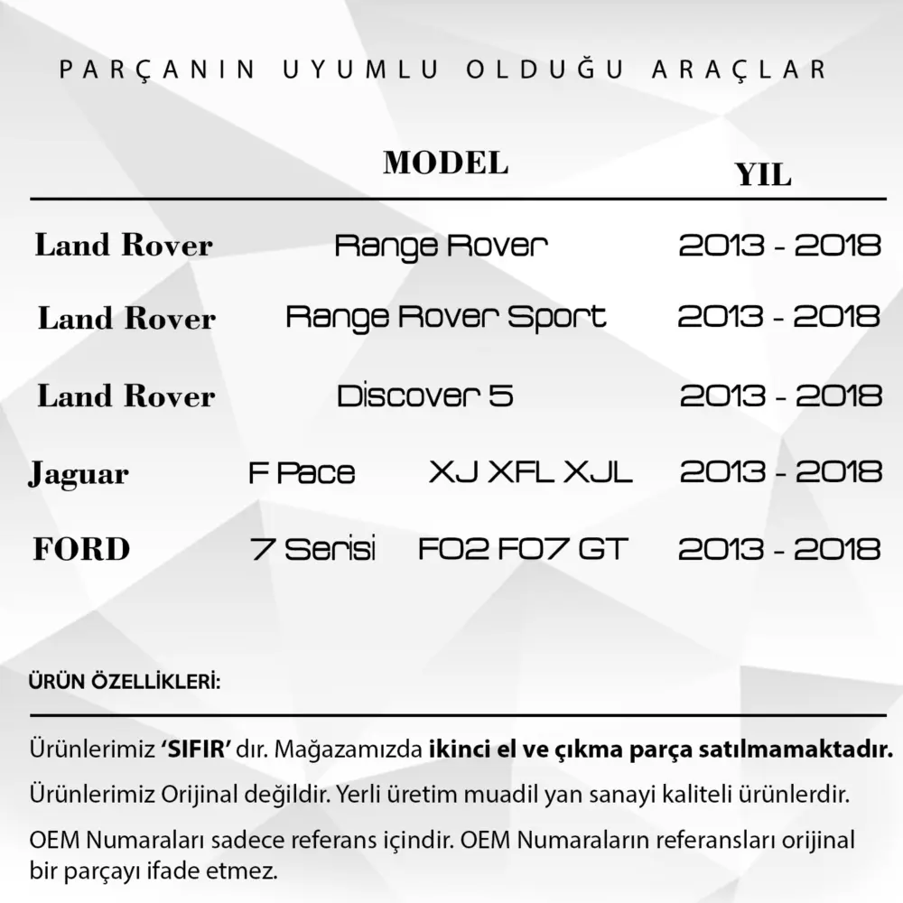 Ingranaggio Vuoto Porta per Range Rover Sport, Land Rover Discovery