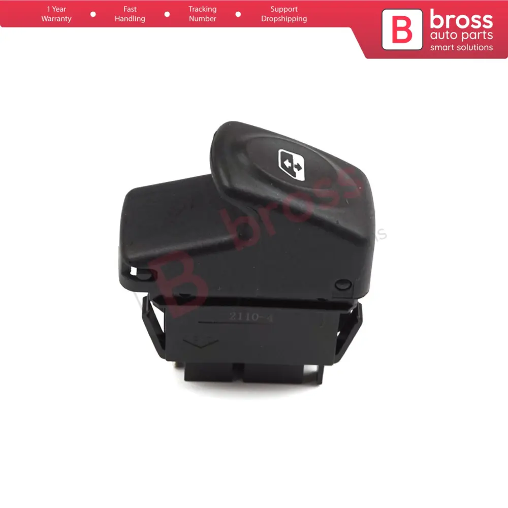 Interruttore Alza Vetro Singolo 6 Pin Nero per Renault Kangoo Scenic Megane
