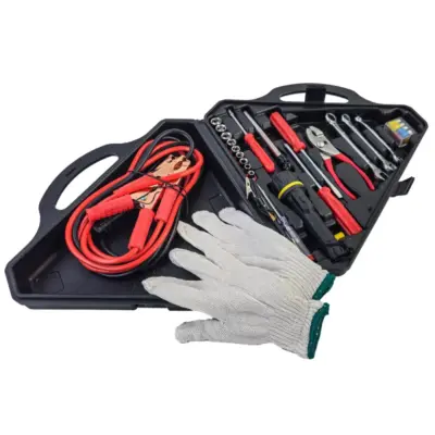 Kit Attrezzi Auto 30 Pezzi Universale con Pinze Cavi Torcia Cacciavite