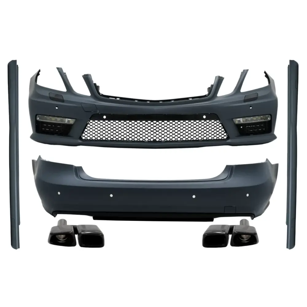 Kit Carrozzeria Completo E63 Look con Terminali Scarico Nero Mercedes Classe