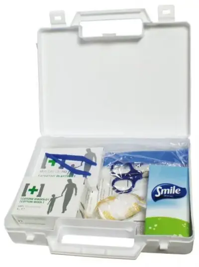 Kit cassetta pronto soccorso portatile compatta piccola emergenza sicurezza