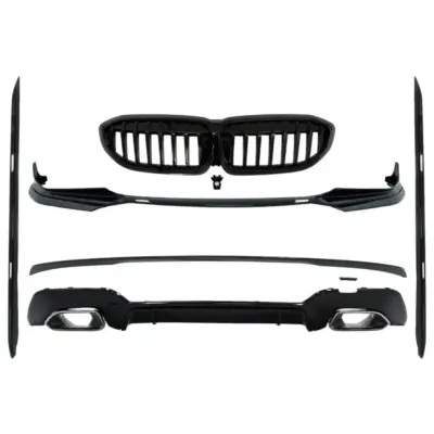 Kit Estensioni Paraurti Completo con Terminali Argento per BMW Serie 3 G20