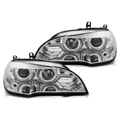Kit Fari allo Xeno Anteriore Sinistro e Destro con Base Cromata per BMW X5 E70