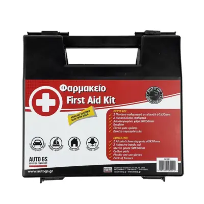 Kit Pronto Soccorso 22x20x7 cm Nero Universale Auto