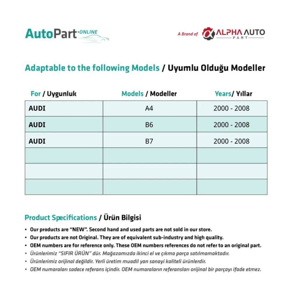 Kit Riparazione Finestrini Anteriori Destro e Sinistro per Audi A4 (B6, B7)