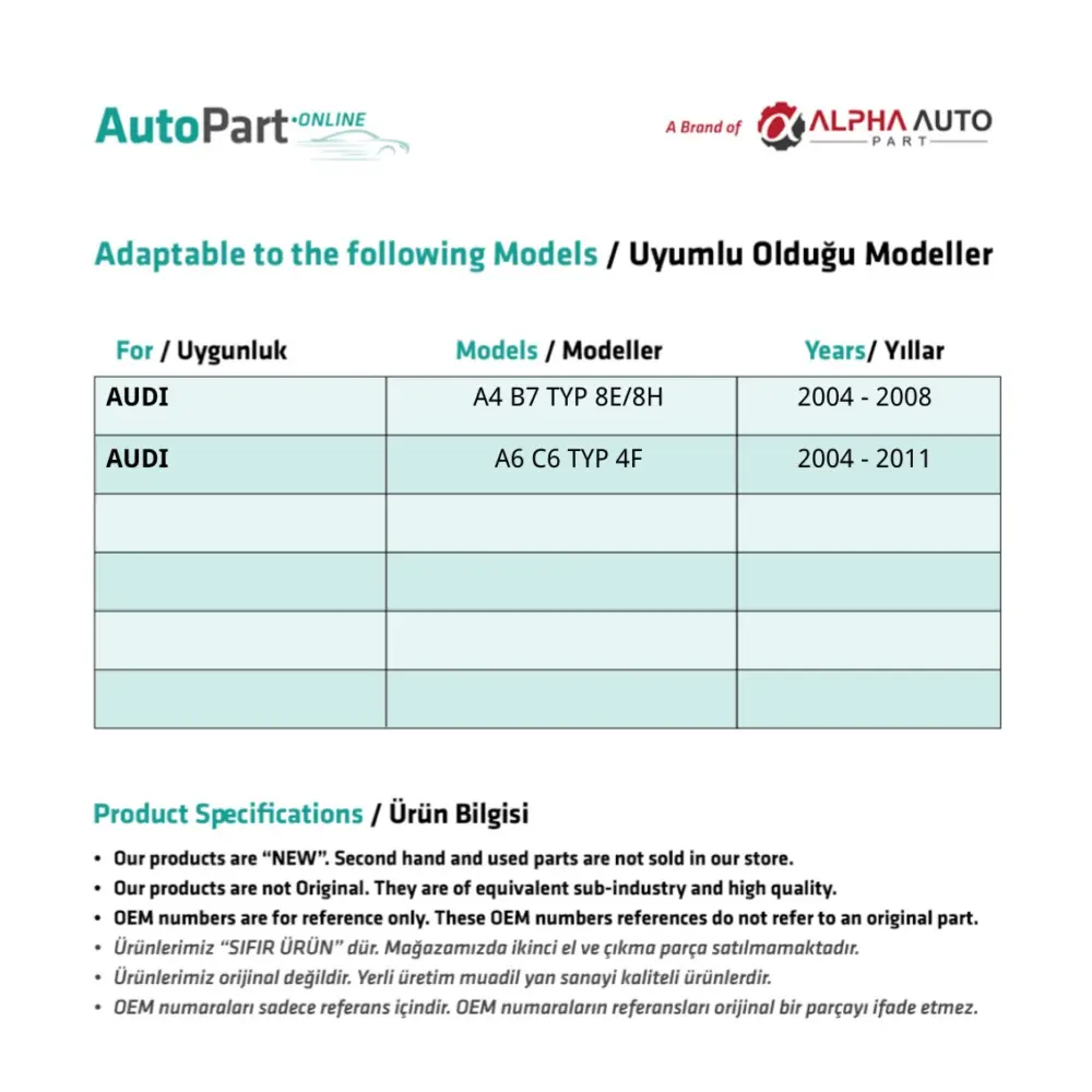 Kit Riparazione Tendina Tettuccio per Audi A4 B7, A6 C6