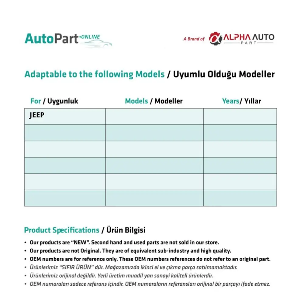 Kit Riparazione Tetto Apribile per Jeep