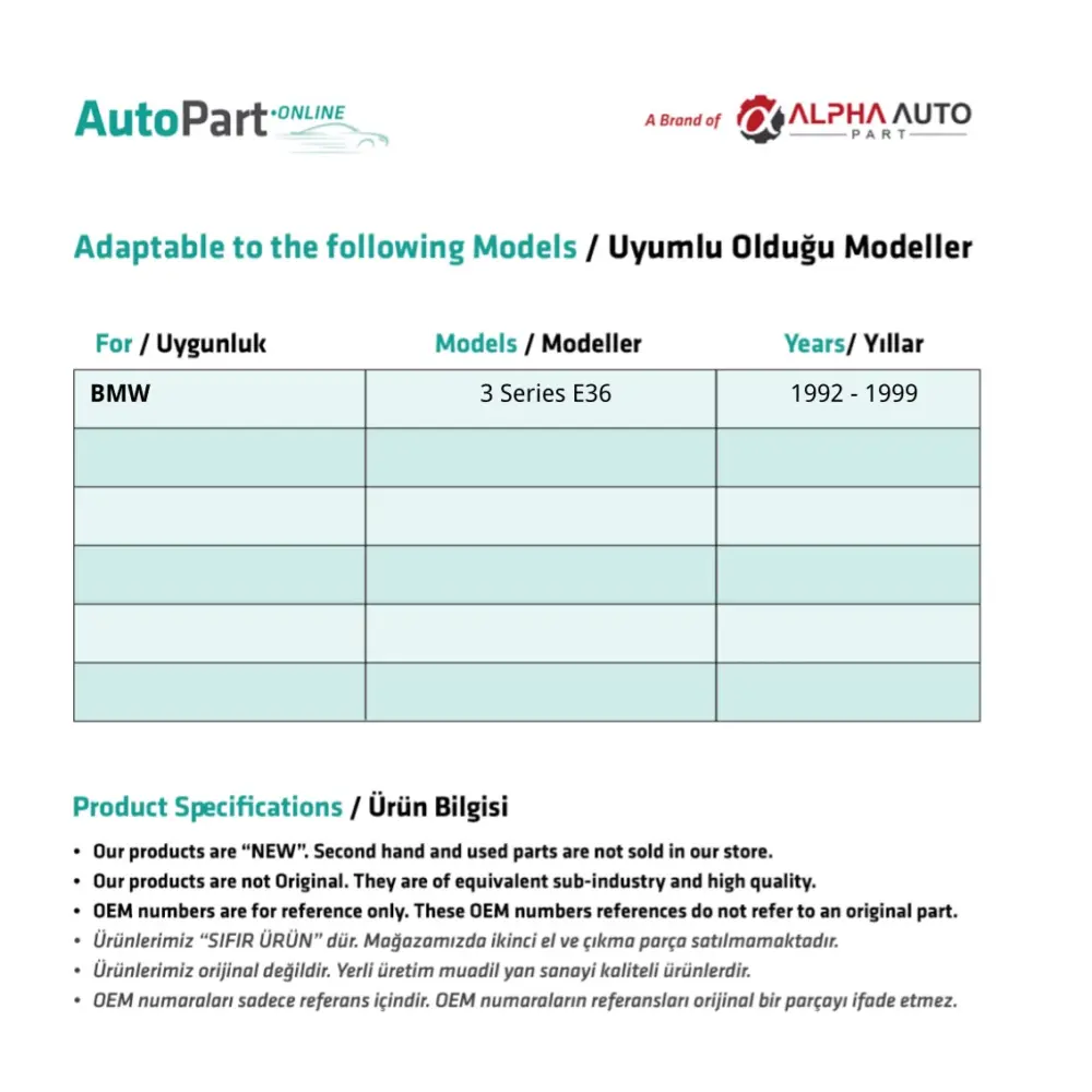 Kit Riparazione Tettuccio Apribile Destro per BMW Serie 3 E36