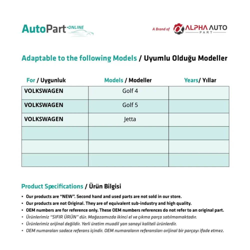 Kit Riparazione Tettuccio Apribile Set 2 per Volkswagen Golf 4 5 Jetta