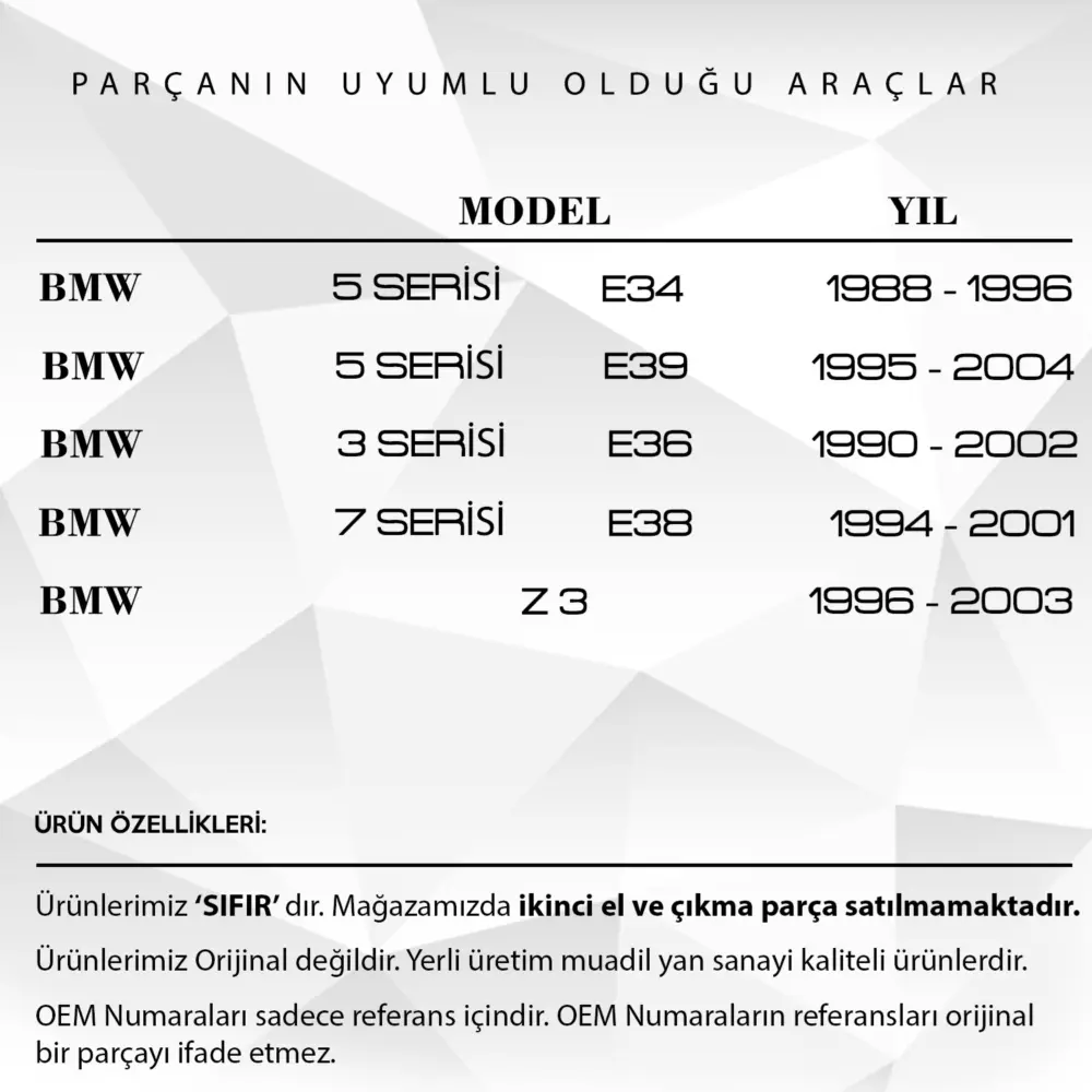 Kit Riparazione Vanos per BMW E34 E36 E38 E39 Z3