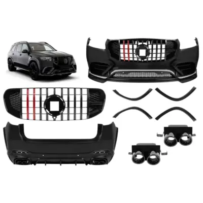 Kit Tuning Paraurti Anteriore Nero Lucido per Mercedes GLS X167 2020-2023