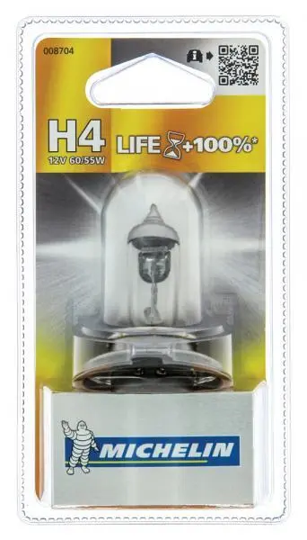 Lampadina auto alogena H4 12V 60/55W luce potenziata lunga durata