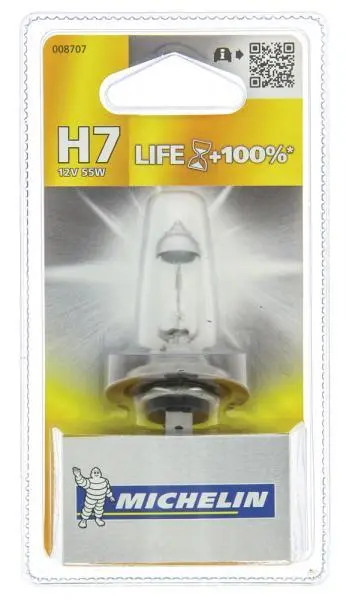Lampadina auto alogena H7 12V 55W luce bianca lunga durata