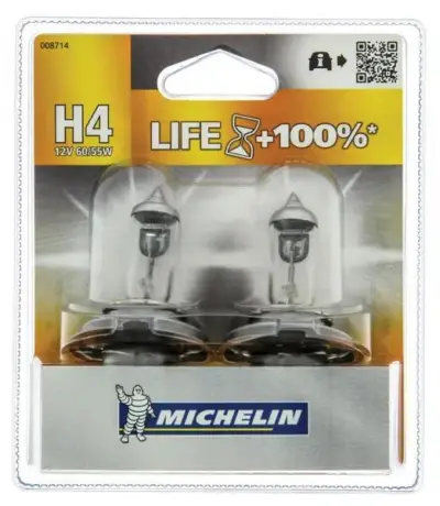 Lampadine auto alogene H4 12V 60/55W luce potenziata lunga durata