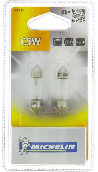 Lampadine auto C5W 12V alogene luce bianca lunga durata risparmio energia