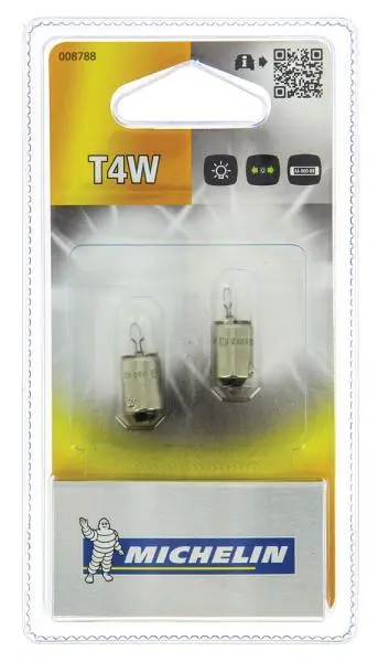 Lampadine auto T4W 12V luce bianca potenziata +50% ricambio accessori