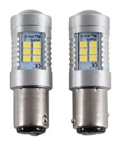 Lampadine LED 21 SMD con lente lampade auto 12-24V luce bianca intensa