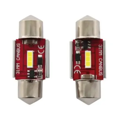 Lampadine led auto 12-24V 6W luce bianca 31 mm luci interne esterne