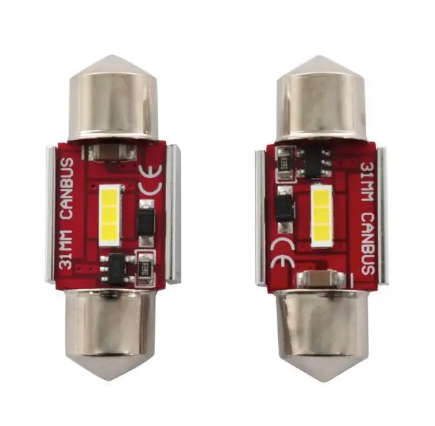 Lampadine led auto 12-24V 6W luce bianca 31 mm luci interne esterne
