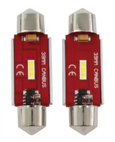 Lampadine led auto 12-24V 6W luce bianca 39 mm interni esterni