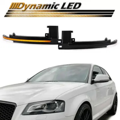 LED Specchietto Laterale Nero Fumé 2 Pz per Audi A3 8P 08-10 A4 A5 B8 07-09 A6