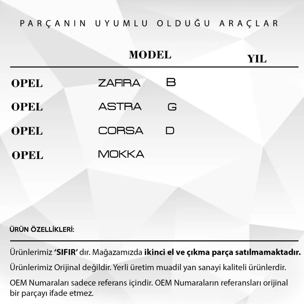 Luce Interna Soffitto per Opel Astra H, Zafira B, Mokka